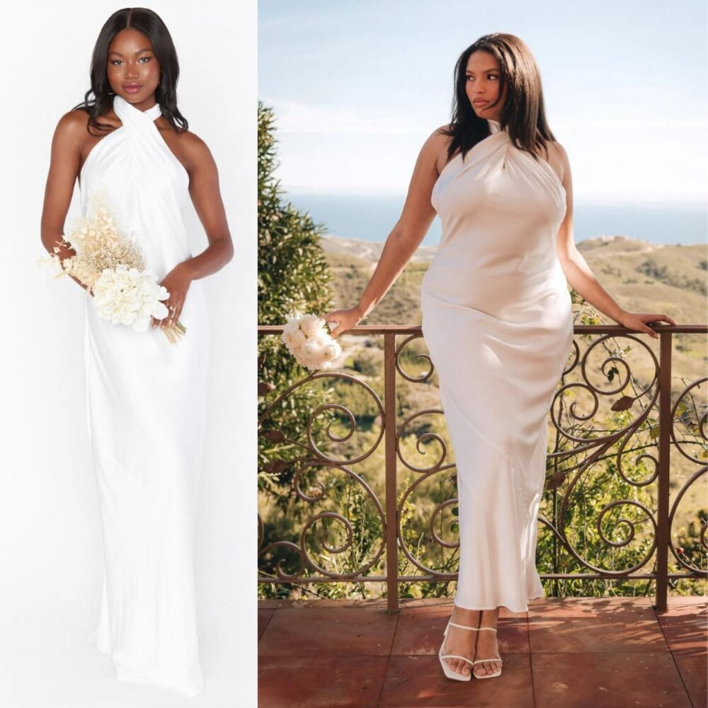 Show Me Your Mumu - Jasmine Halter Maxi Dress (White)